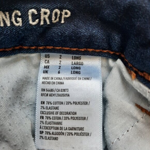 American Eagle Outfitters Super Super Stretch High-Rise Crop Dark Jean Jegging - Picture 6 of 8